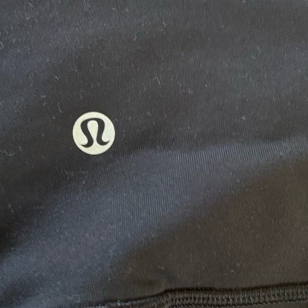 Lululemon Black Leggings Ankle Capri Women Elastic Waist Stretch Logo Size 4 - Picture 3 of 4